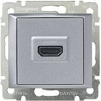 Розетка HDMI без рамки Legrand Valena 1-м. алюминий картинка